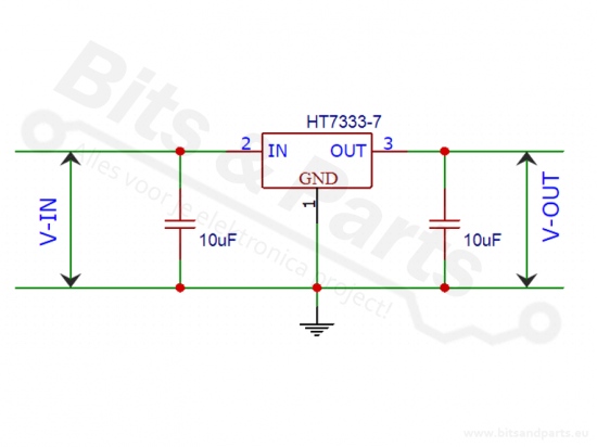 Voltage regulator 3.3V / 250mA Low-drop (LDO) HT7333 TO92